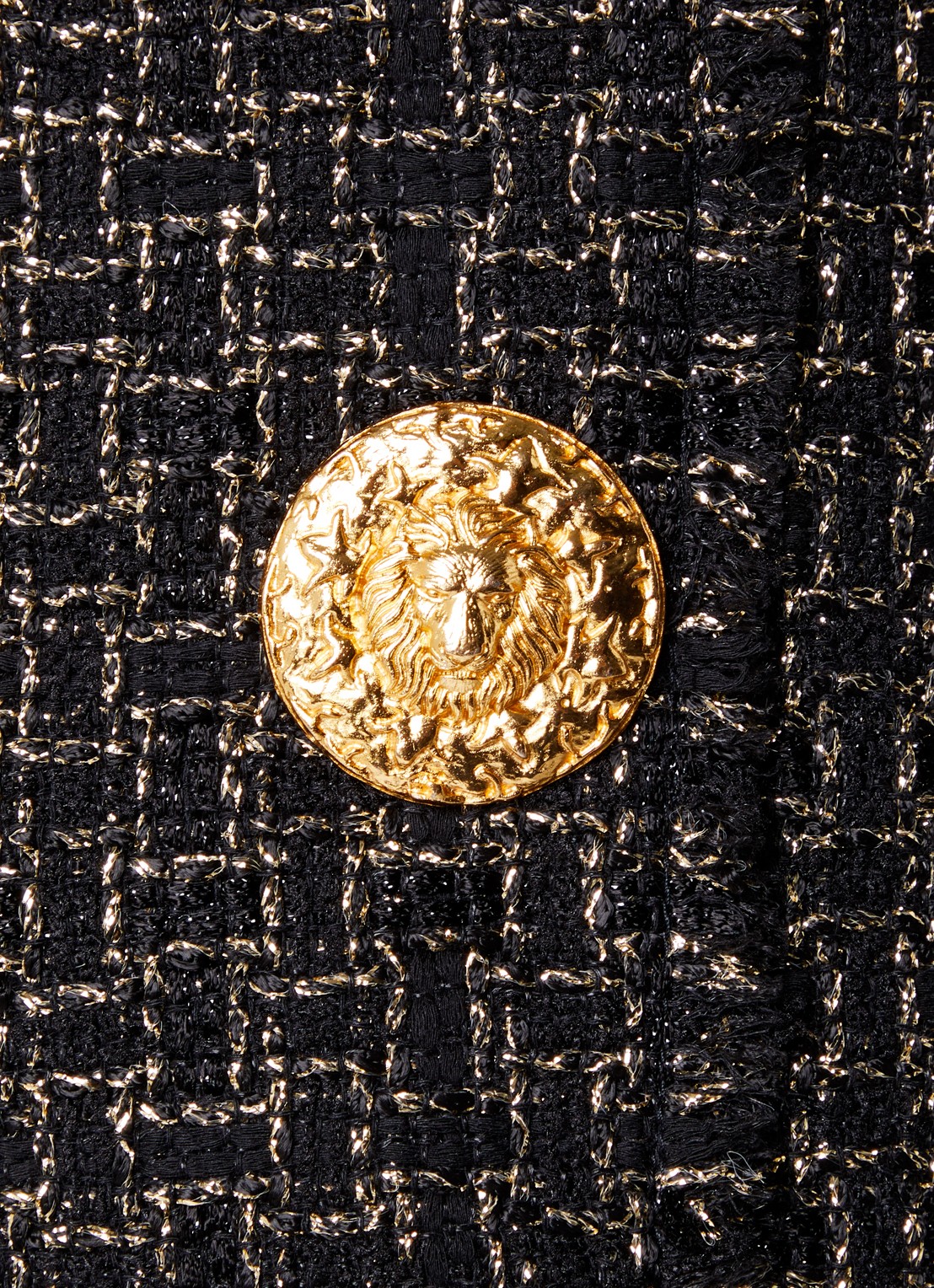 Balmain Mini jurk van tweed met lurex en sierknopen - detail 2 zwart