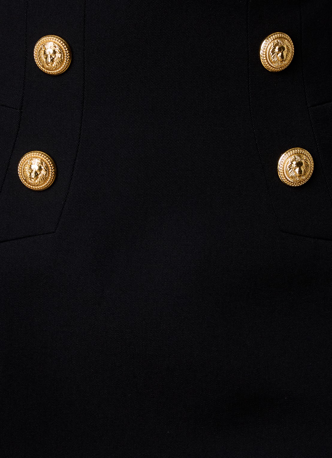 Balmain Minirok van scheerwol met sierknopen - detail 5 zwart