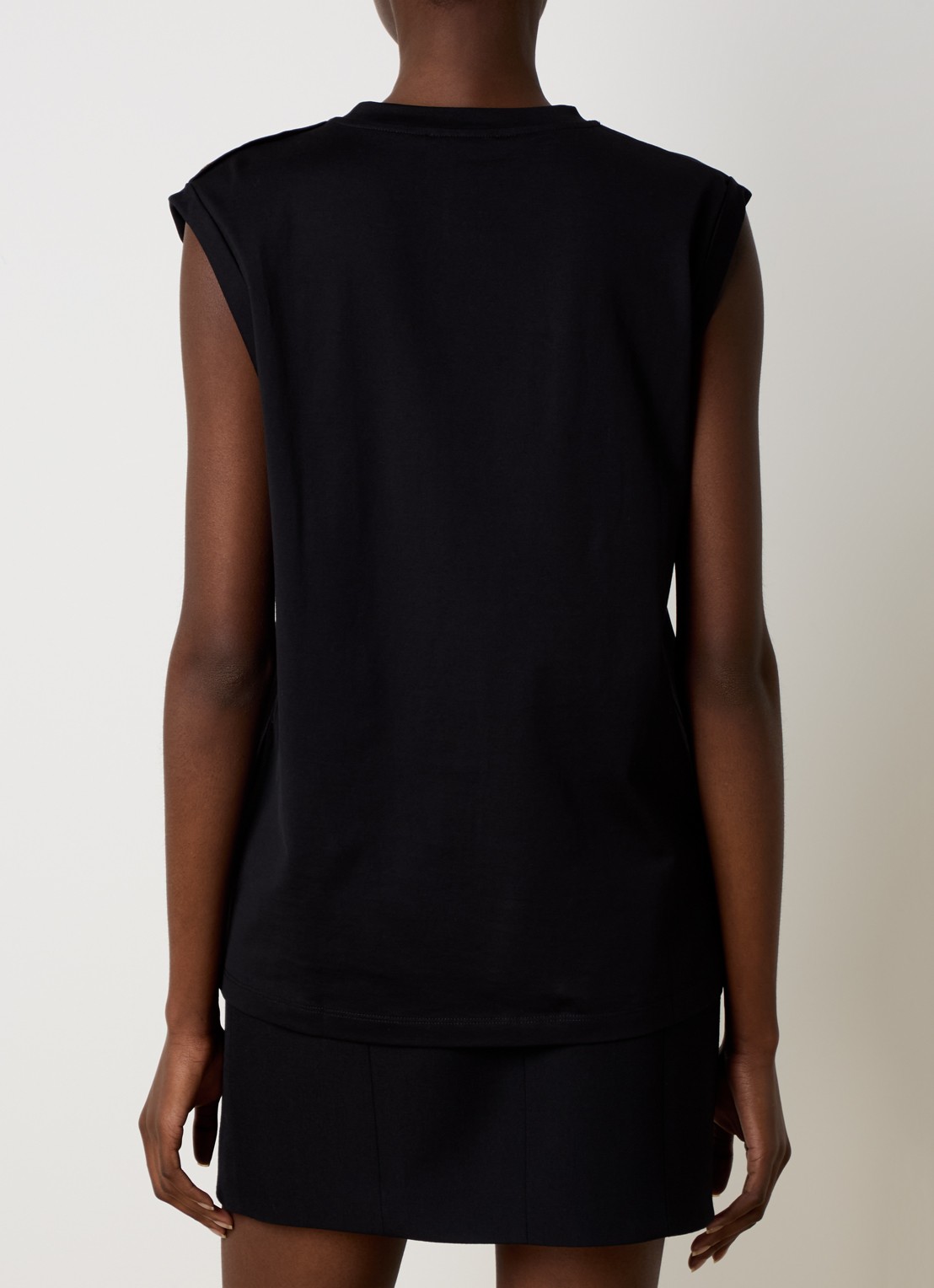 Balmain Mouwloze top met sierknopen en logoprint - achterkant zwart