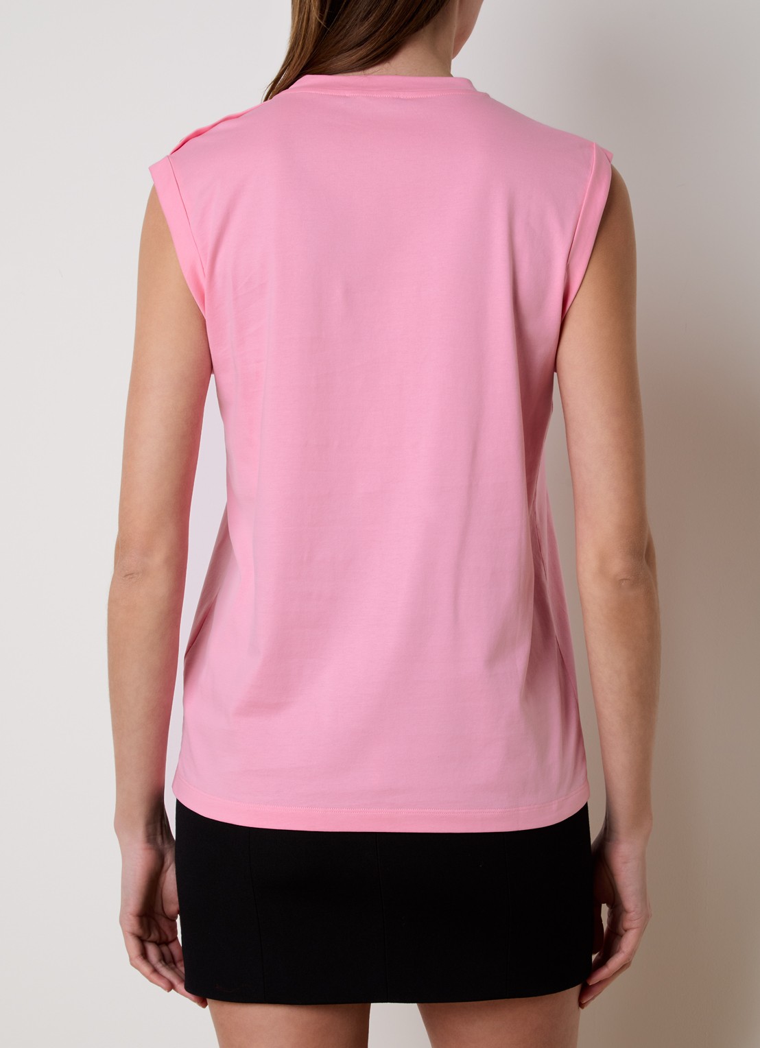 Balmain Mouwloze top met sierknopen en logoprint - achterkant roze