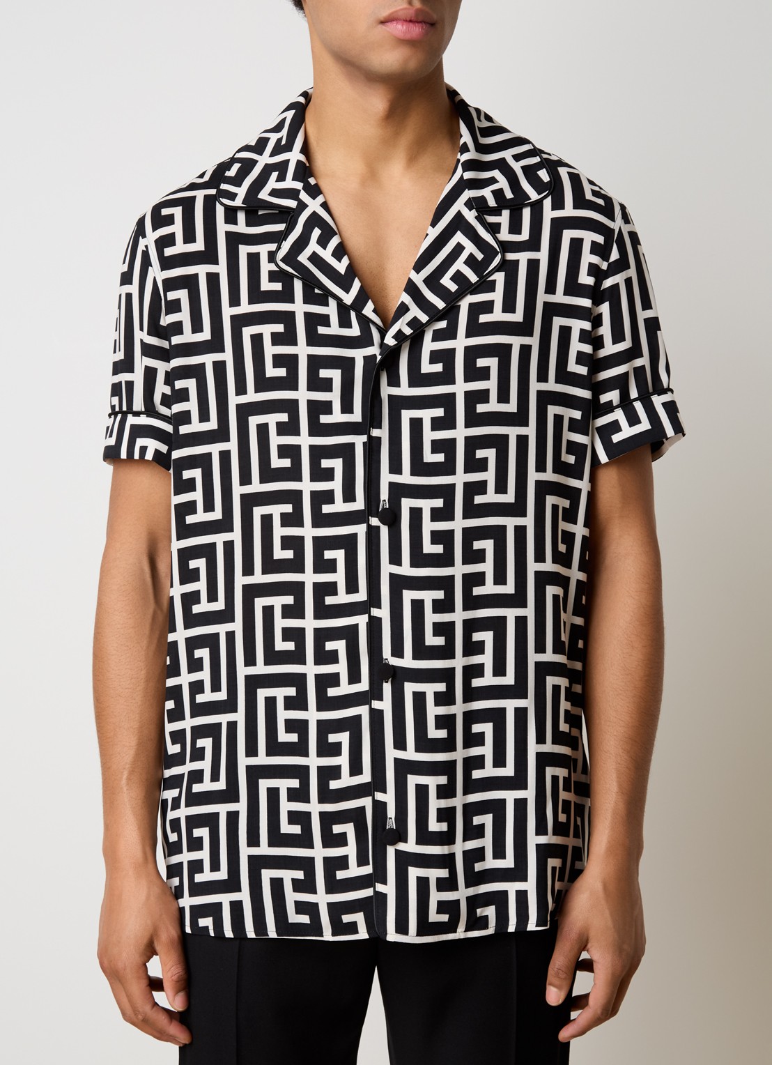 Balmain Overhemd met logoprint - detail 3 zwart