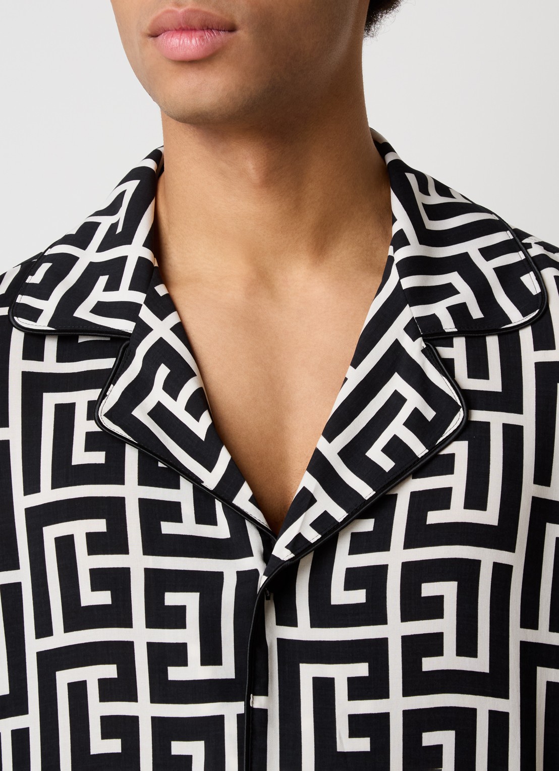 Balmain Overhemd met logoprint - detail 4 zwart