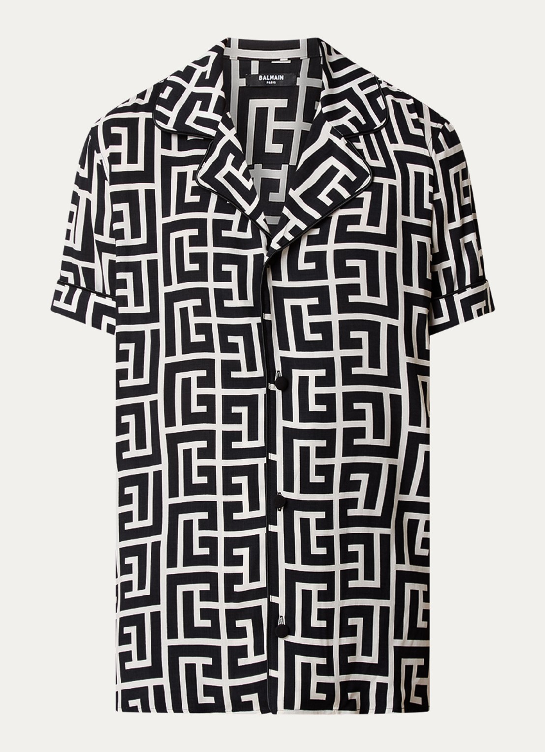 Balmain Overhemd met logoprint - voorkant zwart