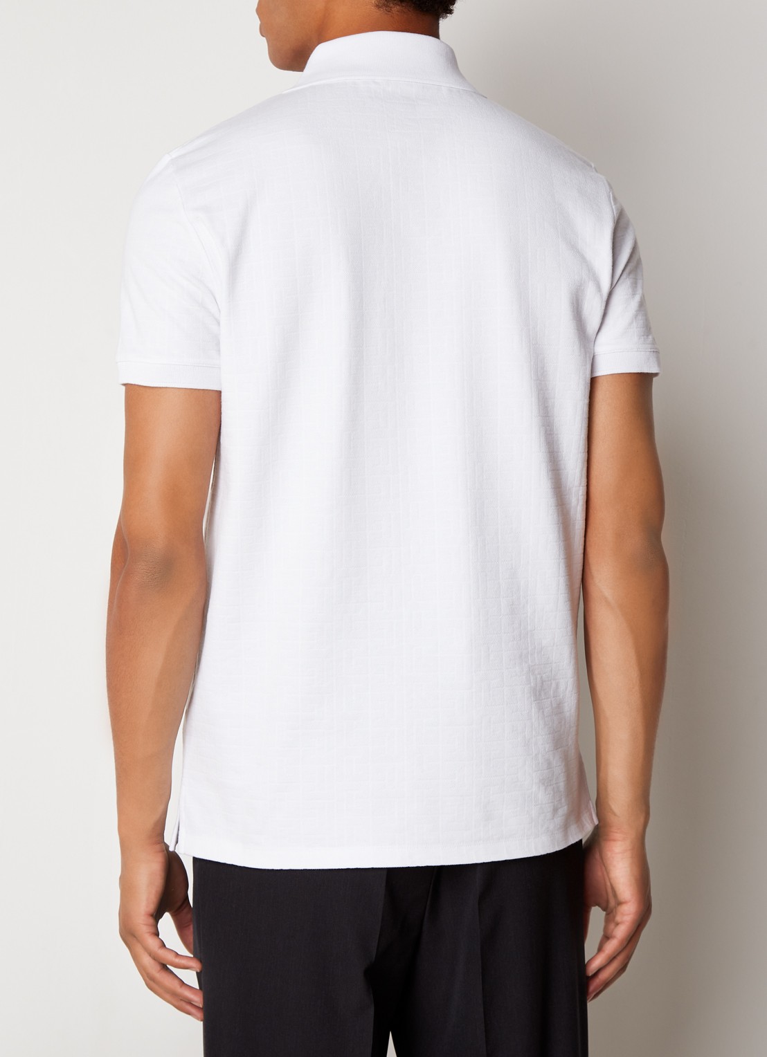 Balmain Regular fit polo van pique katoen met ingebreid logoprint - achterkant 5 wit