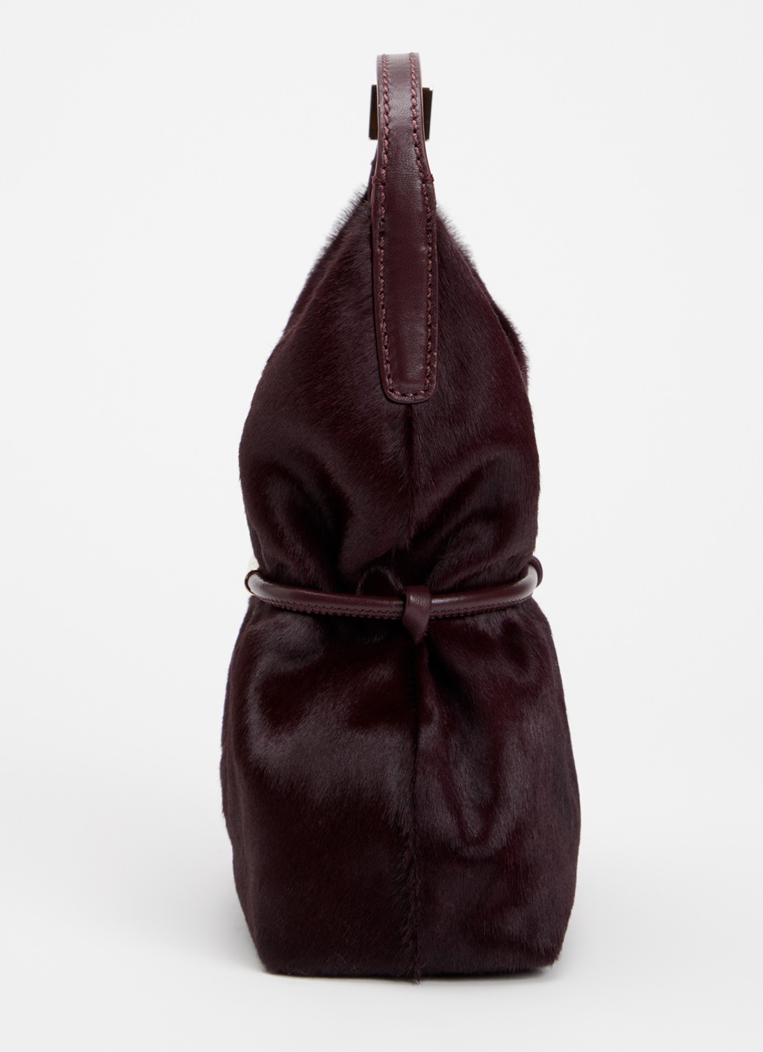 BALMAIN Sphynx Mini handtas van kalfsleer met ponyhair en afneembare schouderriem - detail 2 bordeauxrood