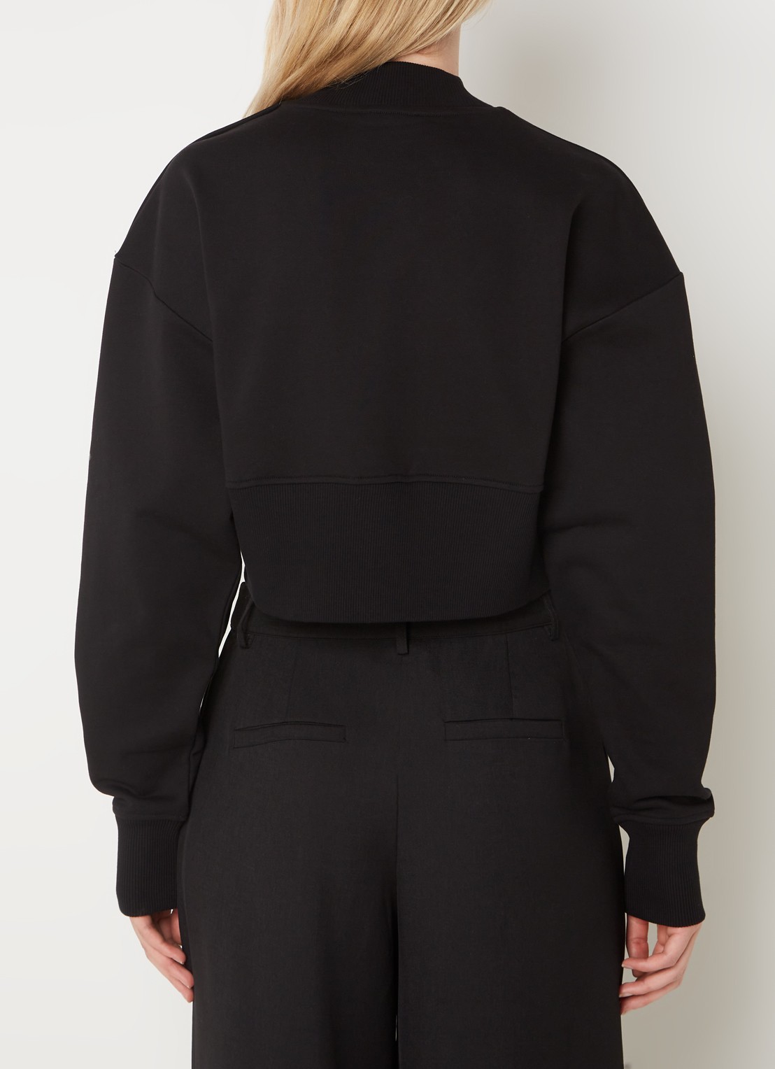 Balmain Sweater met logoprint en sierknopen - achterkant zwart