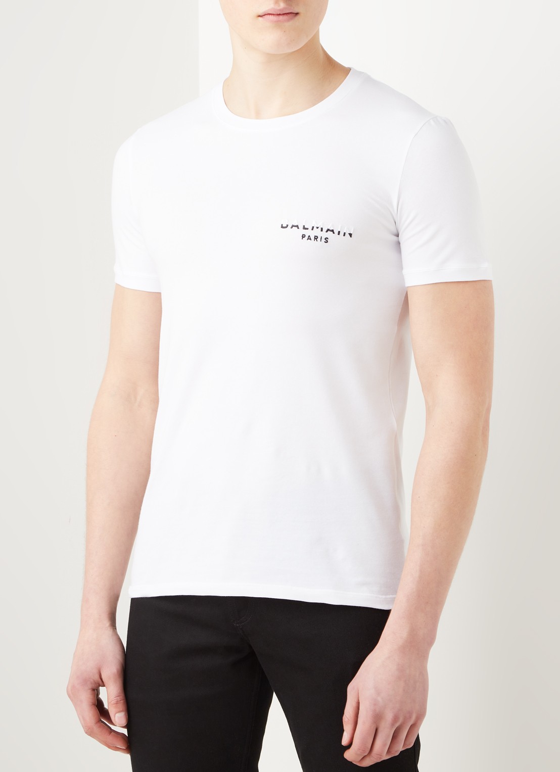 Balmain T-shirt met logoborduring - detail 4 wit