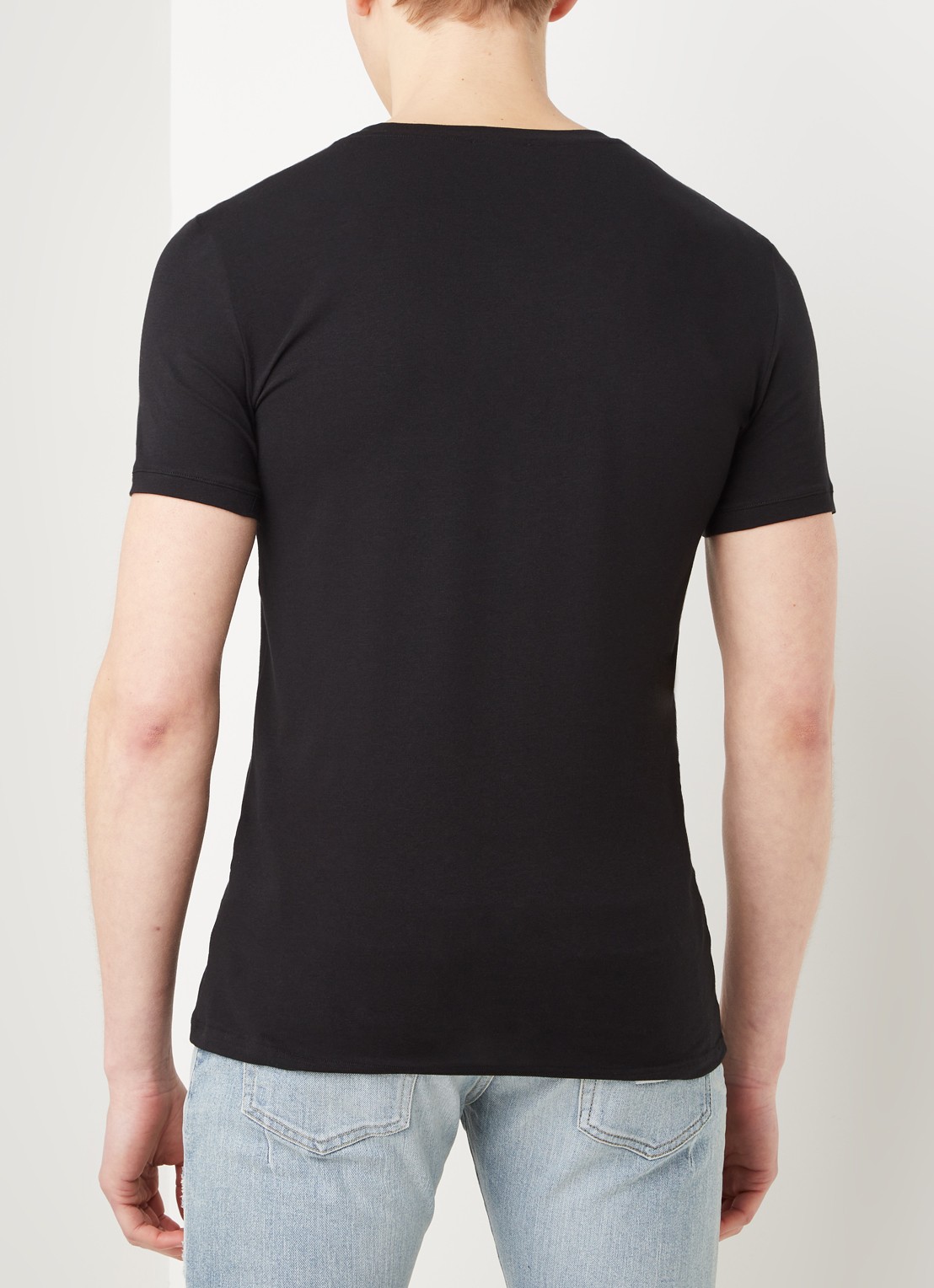 Balmain T-shirt met logoborduring - achterkant 4 zwart