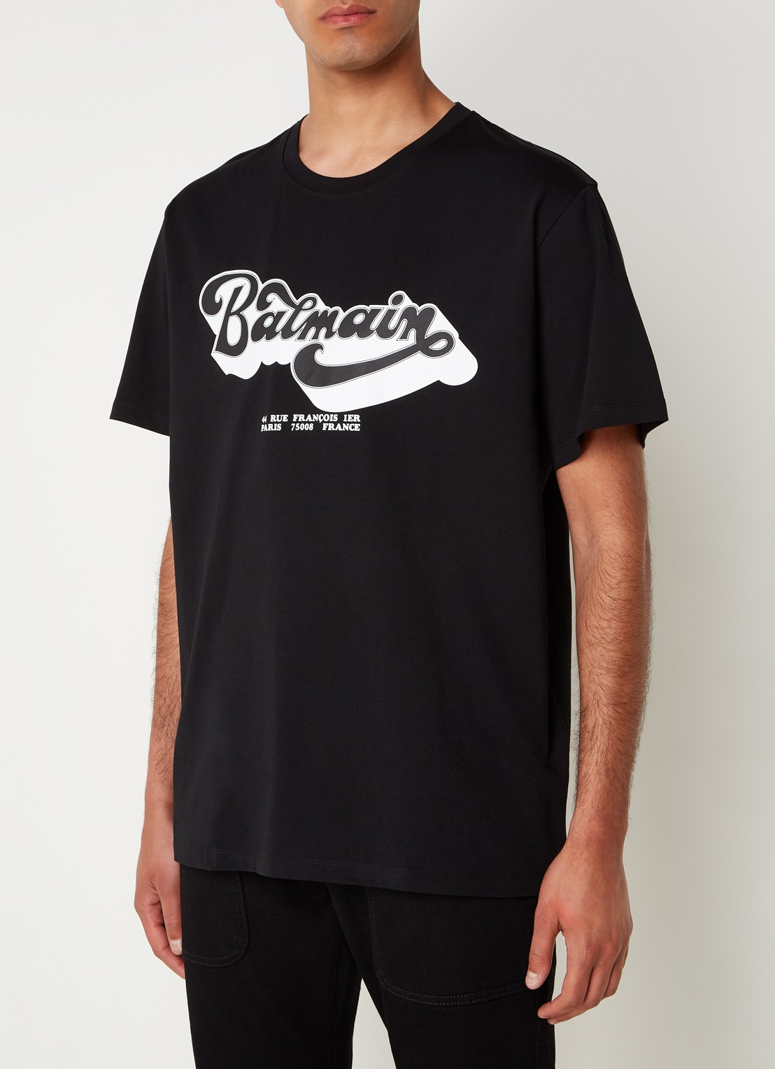 Balmain T-shirt met logoprint  - detail 3 zwart