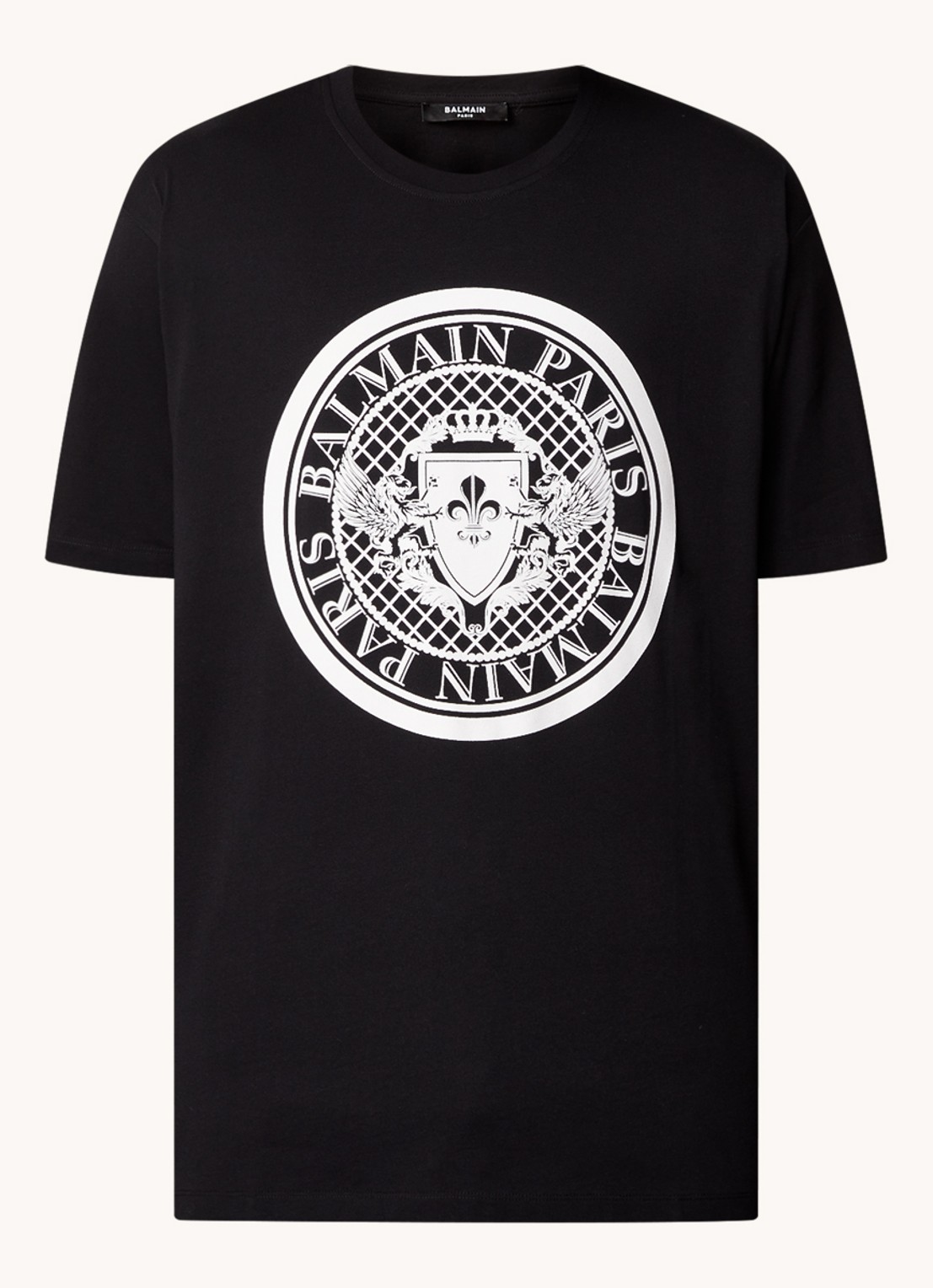 Balmain T-shirt met logoprint - voorkant 2 zwart