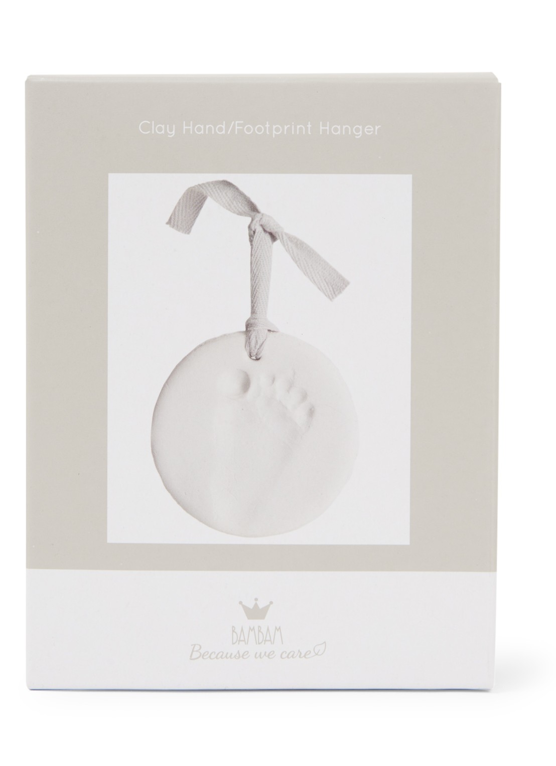 BamBam Baby klei hand- / voetprint hanger  - voorkant wit
