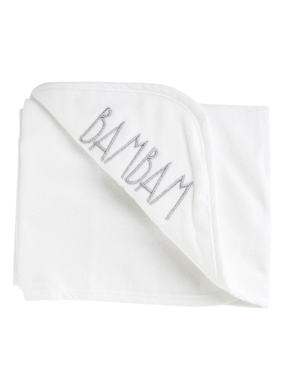 BamBam Badcape van katoen - voorkant wit