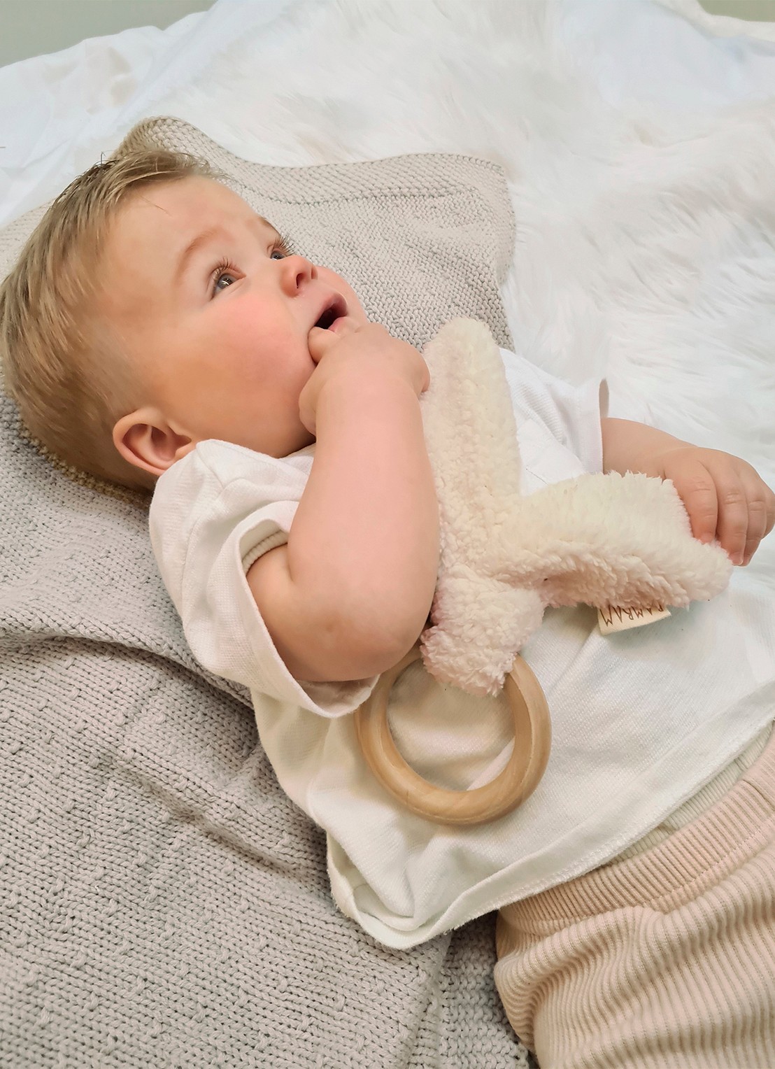 BamBam Bijtring 23 cm - voorkant 2 beige