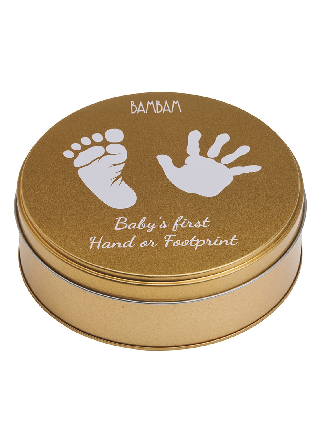 BamBam Hand en voetafdruk set 15 cm - voorkant goud