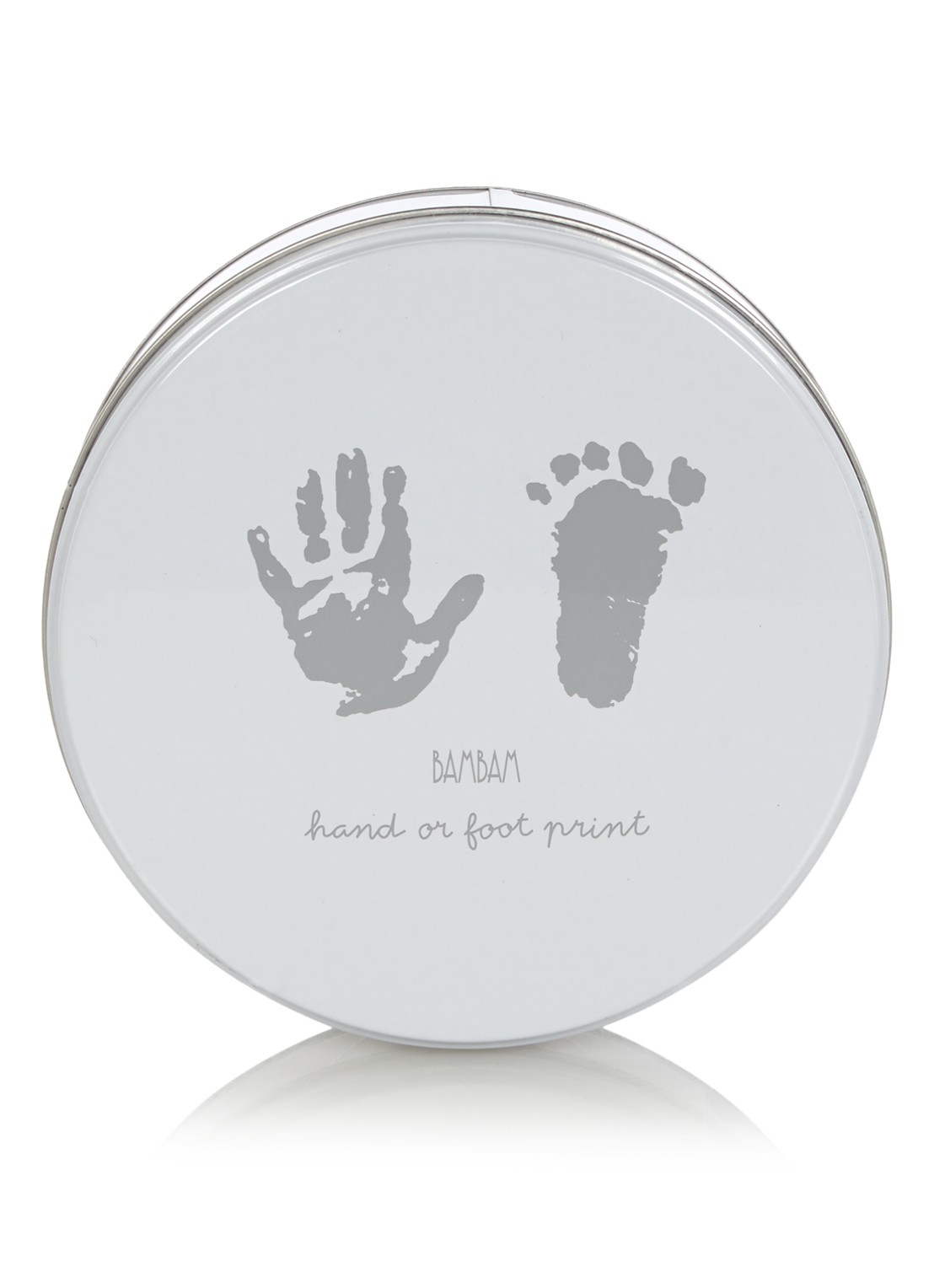 BamBam Hand- of voetafdruk van gips - voorkant wit