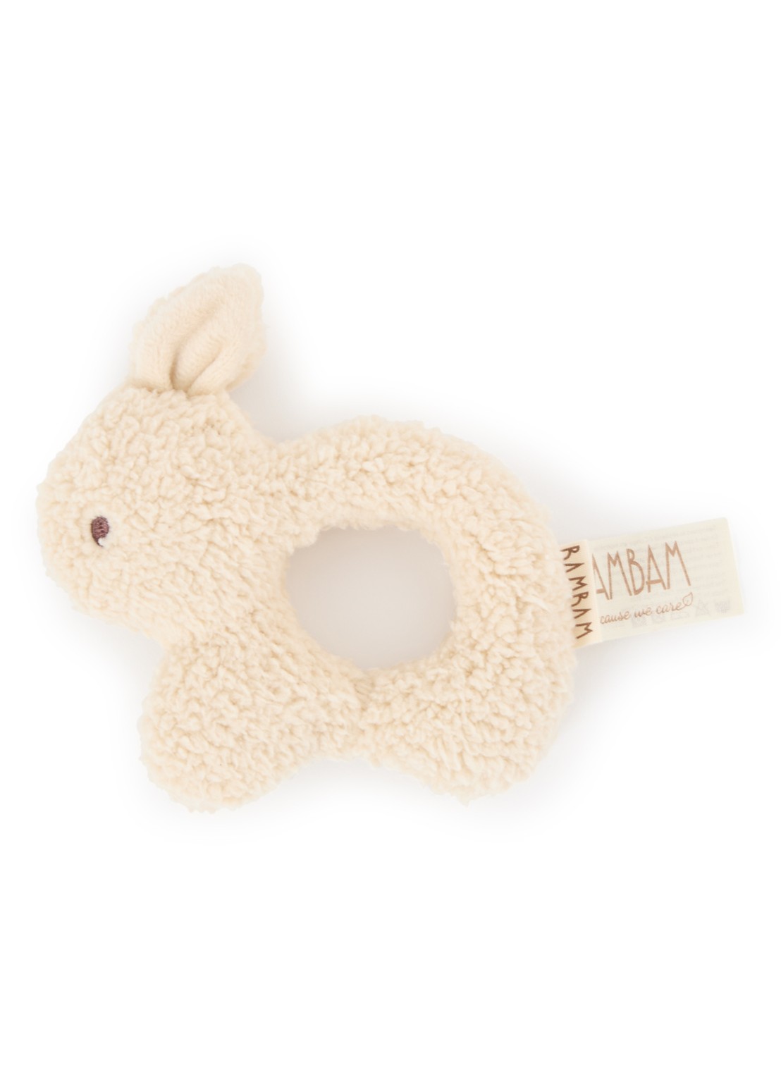 BamBam Konijn rammelaar 14 cm - voorkant beige