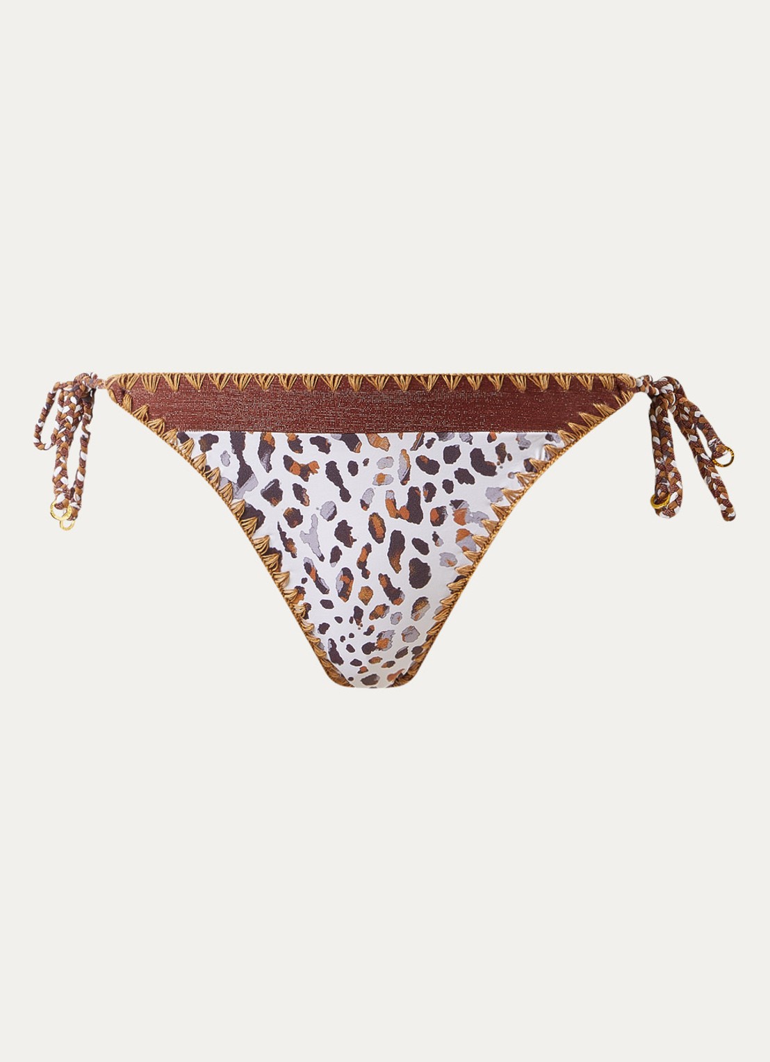 Banana Moon Blika Dunara bikinislip met panterprint - voorkant wit