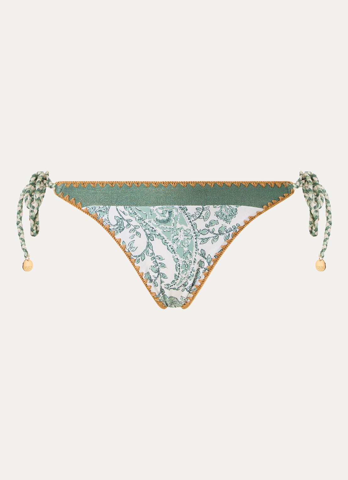 Banana Moon Blika Nassima bikinislip met geknoopt detail - voorkant 4 groen