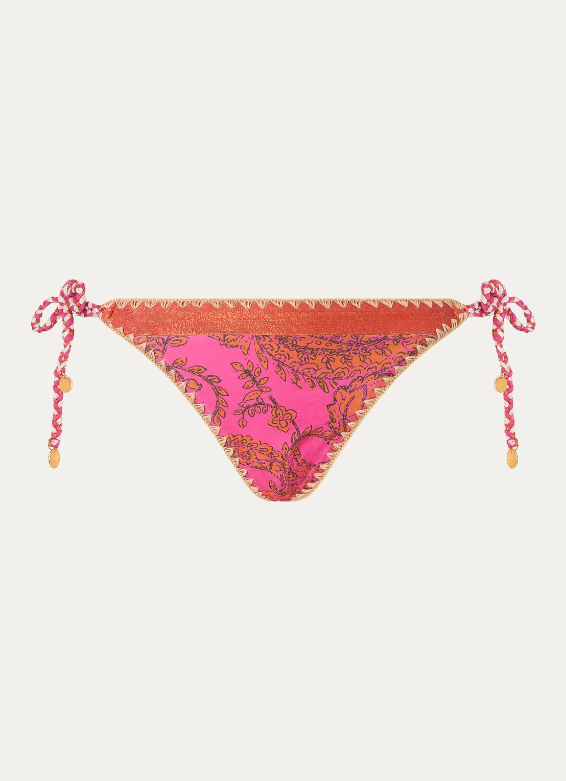 Banana Moon Blika Nassima bikinislip met geknoopt detail - voorkant roze