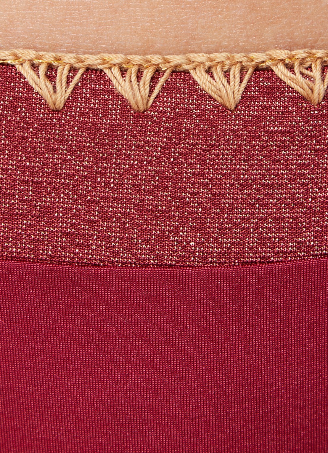 Banana Moon Blika Nazca bikinislip met geknoopt detail en lurex - detail 2 donkerrood