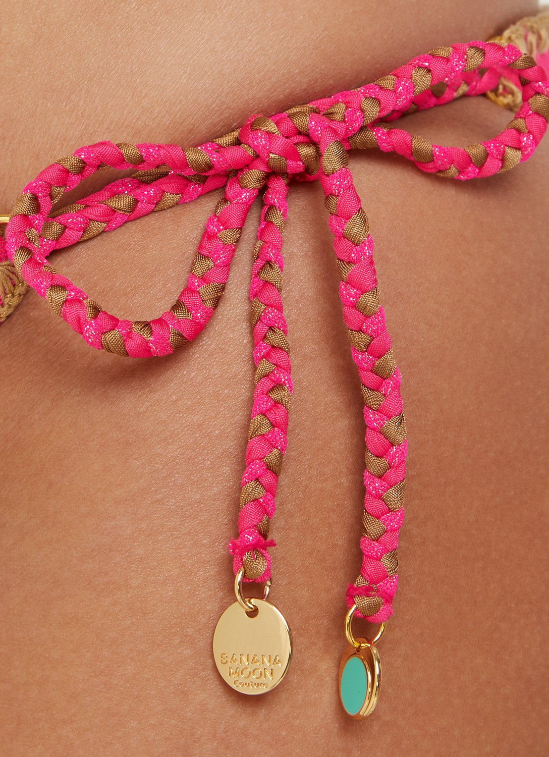 Banana Moon Blika Nazca bikinislip met geknoopt detail en lurex - detail 4 donkerroze
