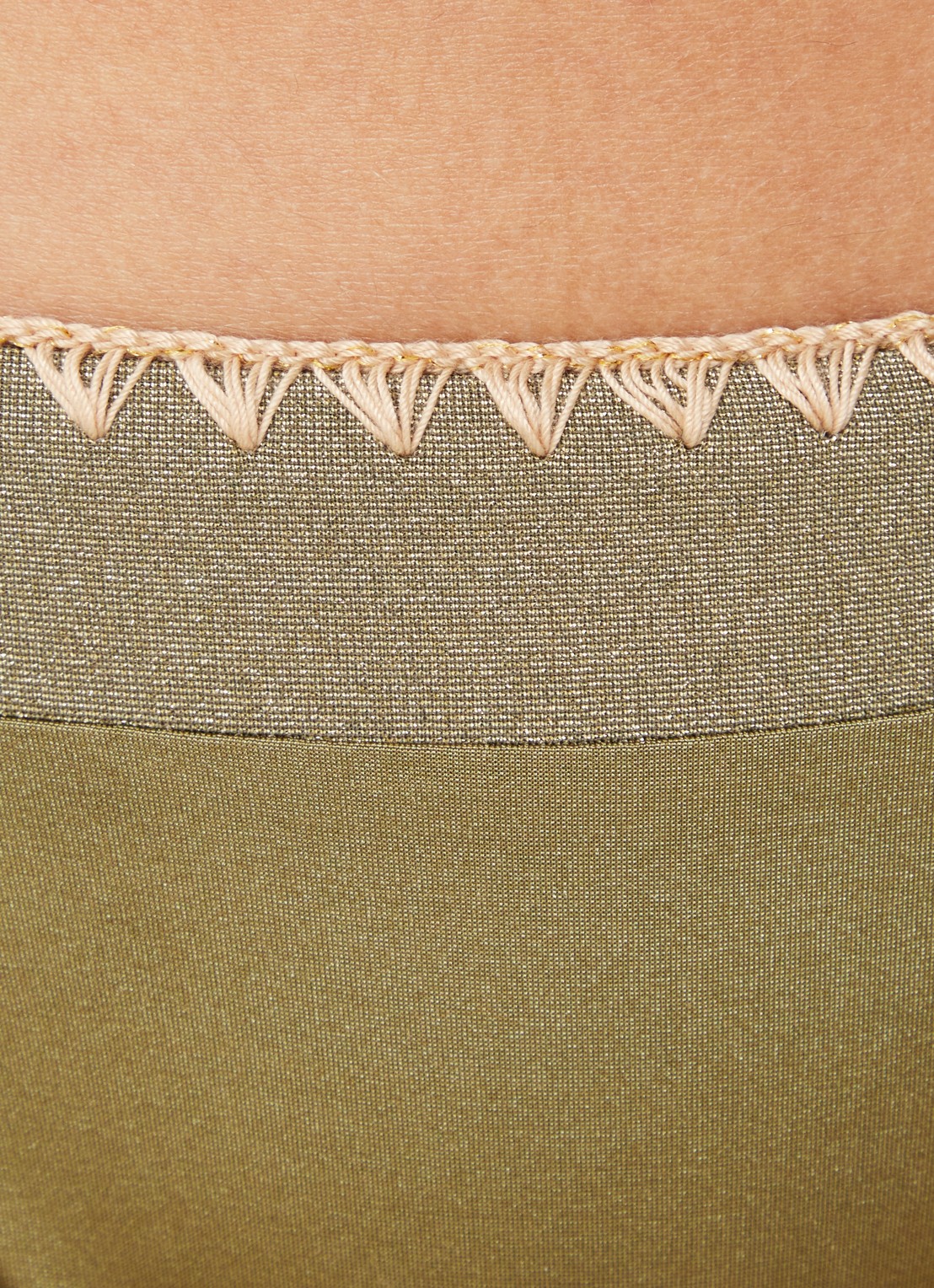 Banana Moon Blika Nazca bikinislip met geknoopt detail en lurex - detail 5 bronsgroen