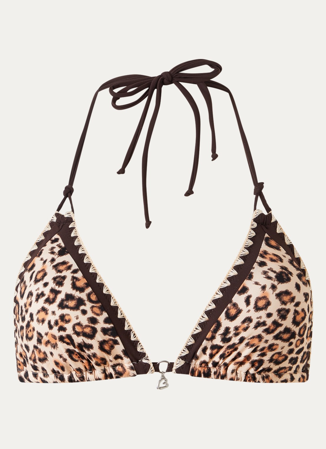 Banana Moon Bluco Savari triangel bikinitop met panterprint  - voorkant 2 beige