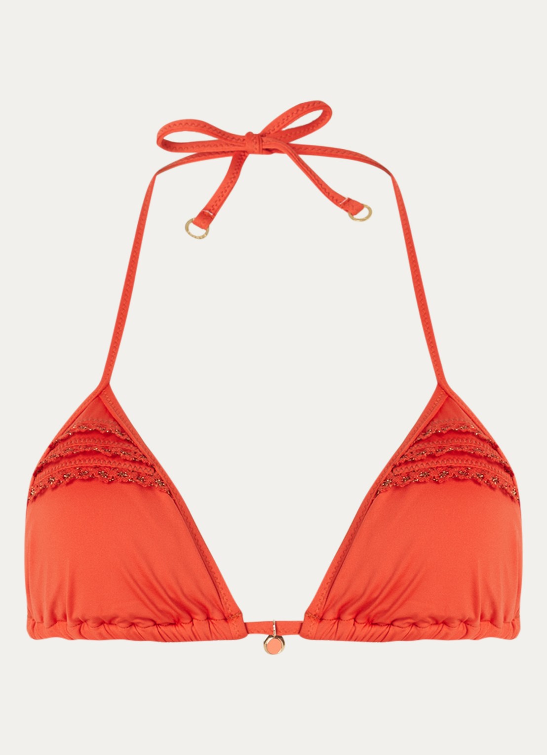 Banana Moon Bokao Larimar triangel bikinitop met uitneembare vulling - voorkant 3 oranjebruin