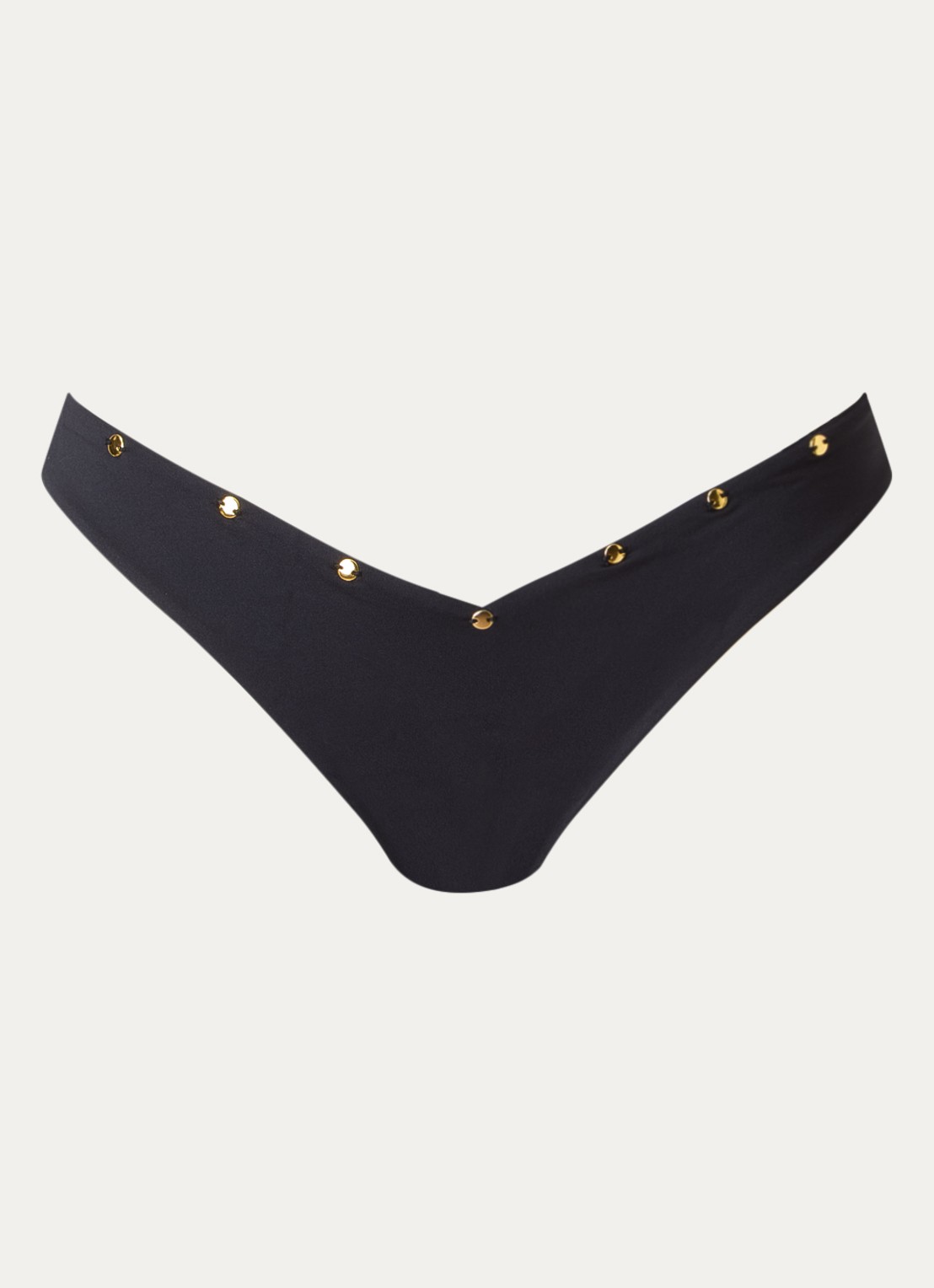 Banana Moon Bora Altamira brazilian bikinislip met studs - voorkant zwart