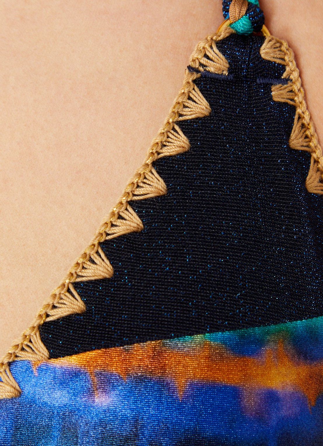 Banana Moon Bosco Lunara triangel bikinitop met print - detail 5 donkerblauw
