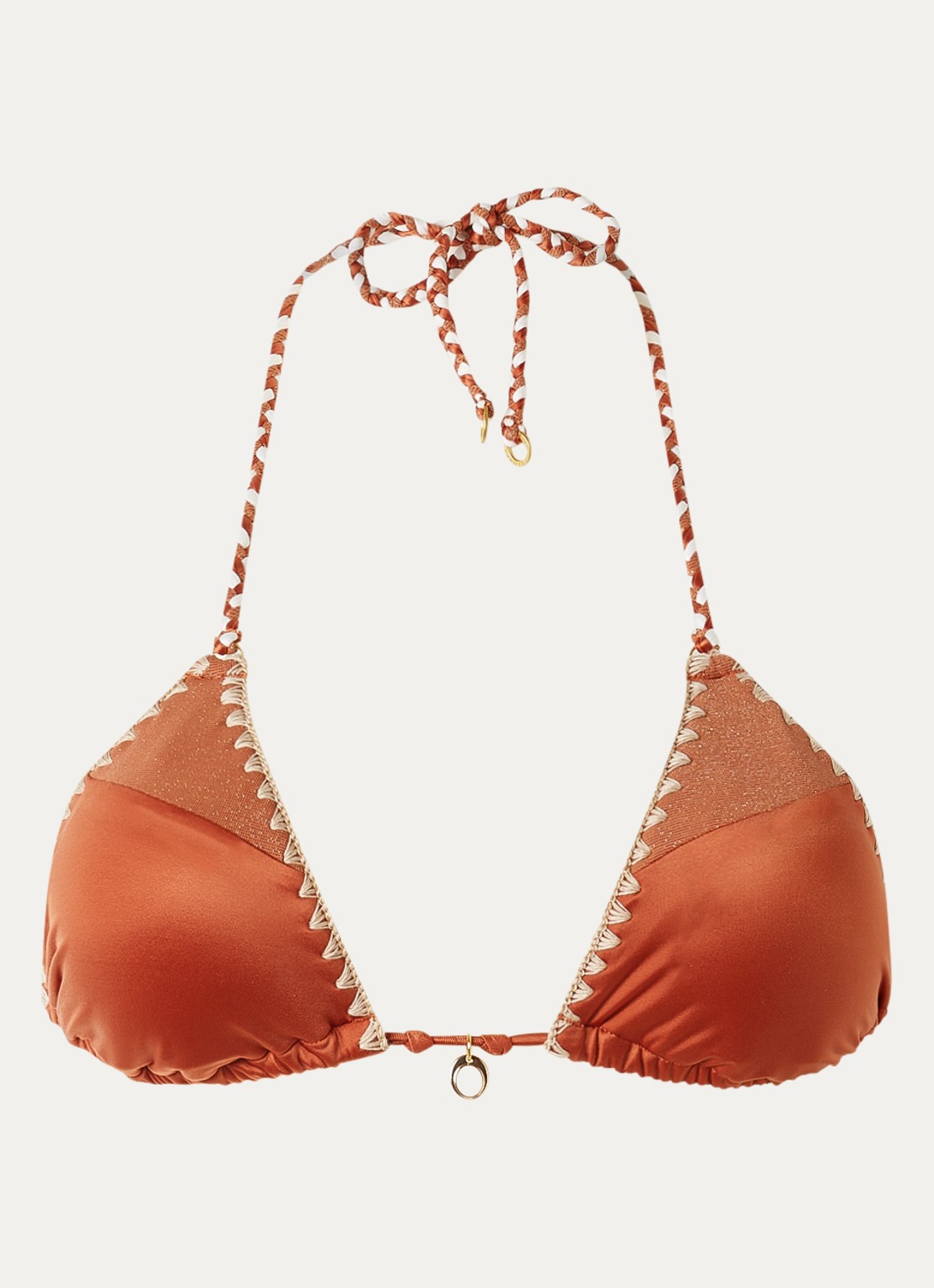 Banana Moon Bosco Nazca triangel bikinitop met uitneembare vulling - voorkant 2 roestbruin