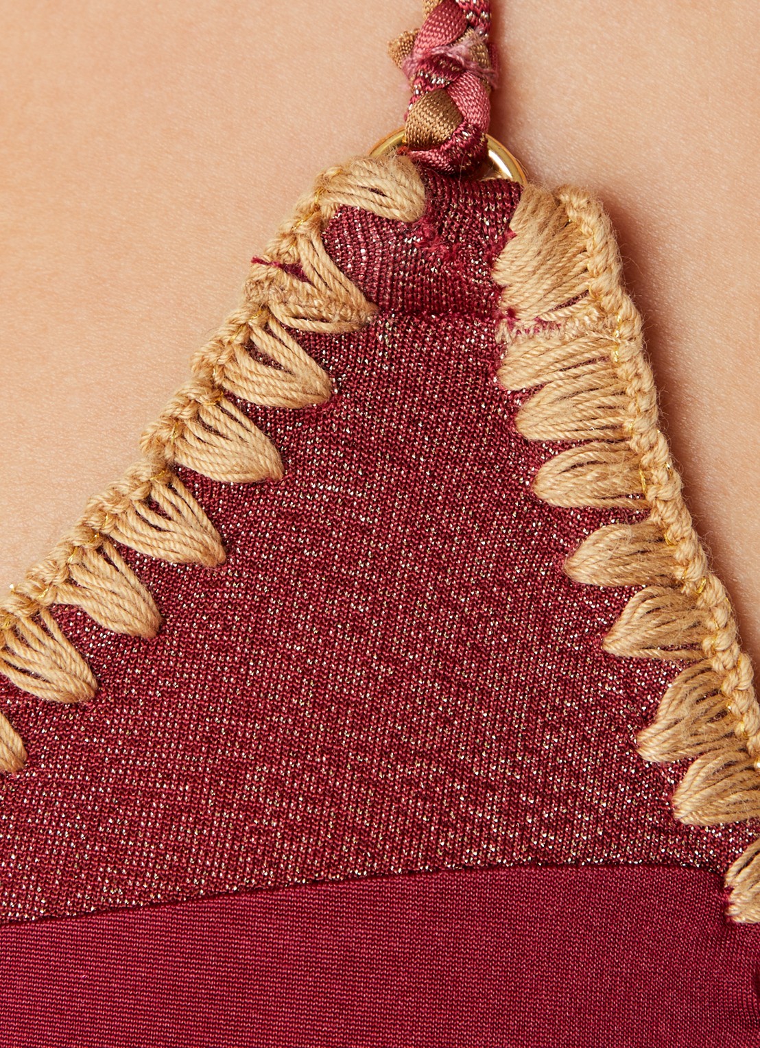 Banana Moon Bosco Nazca triangel bikinitop met uitneembare vulling - detail 5 donkerrood