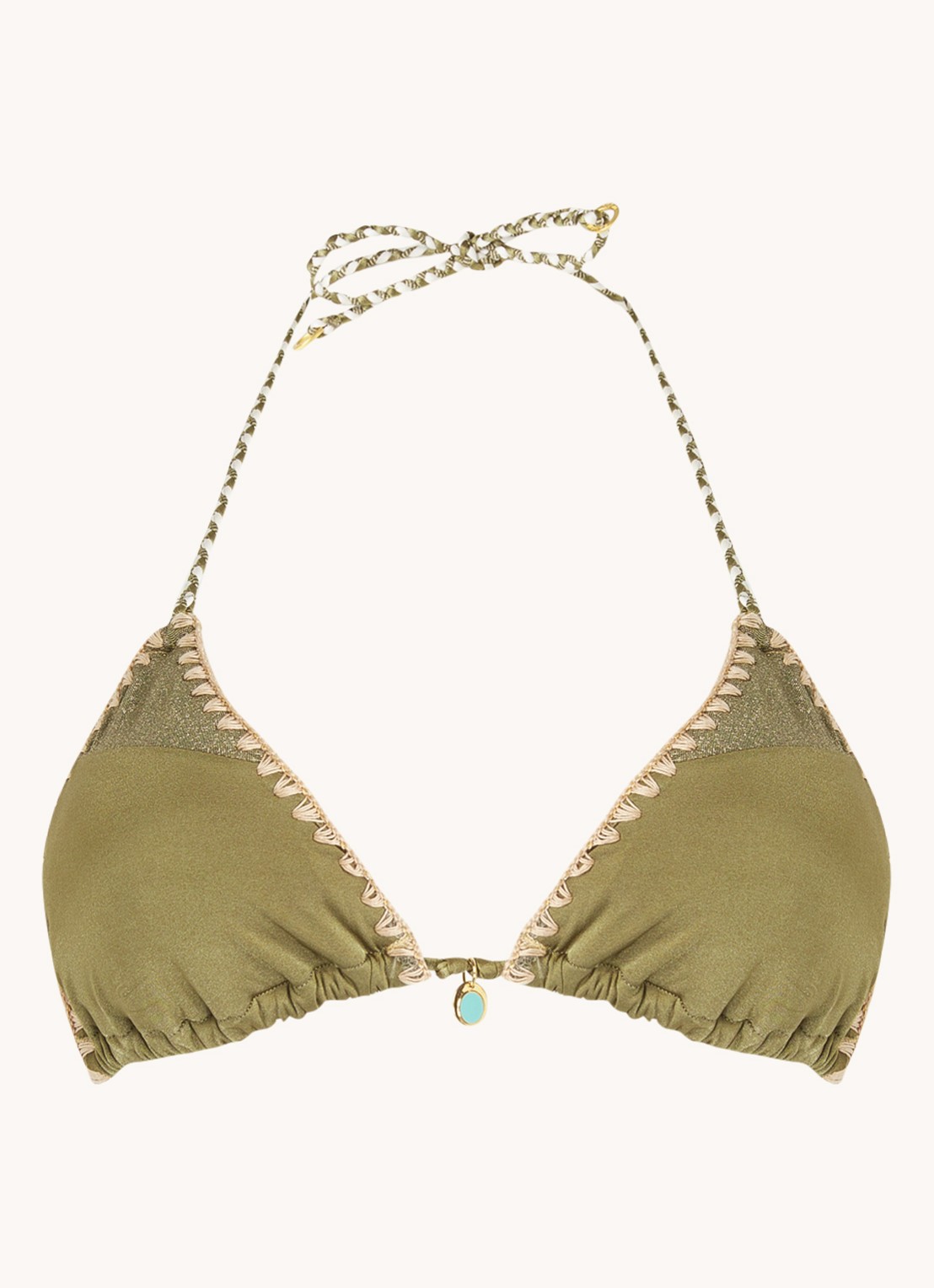 Banana Moon Bosco Nazca triangel bikinitop met uitneembare vulling - voorkant 4 bronsgroen
