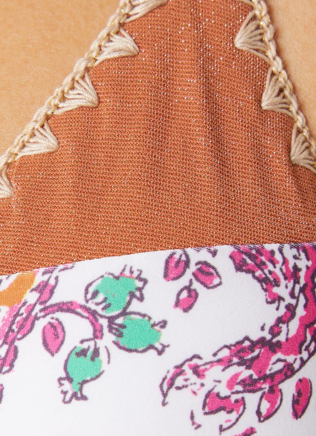 Banana Moon Bosco triangel bikinitop met print - detail 3 roze
