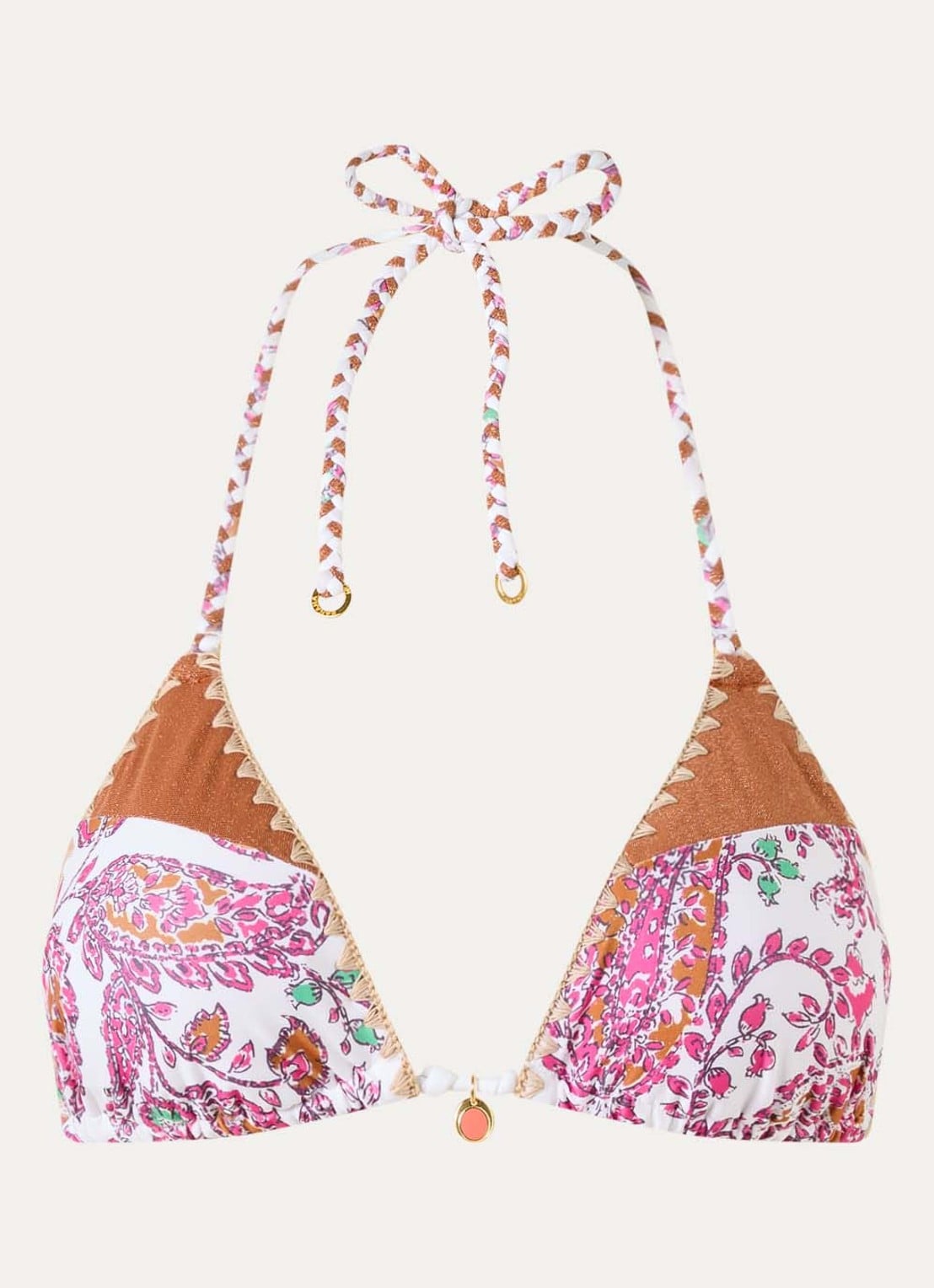Banana Moon Bosco triangel bikinitop met print - voorkant 4 roze
