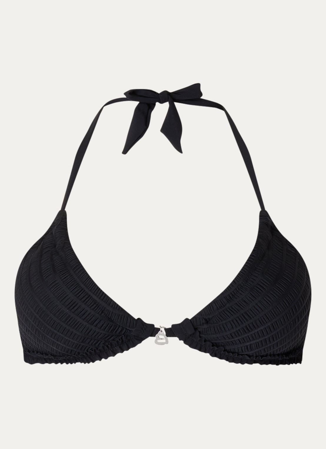 Banana Moon Crico Seafrills triangel bikinitop met uitneembare vulling - voorkant zwart