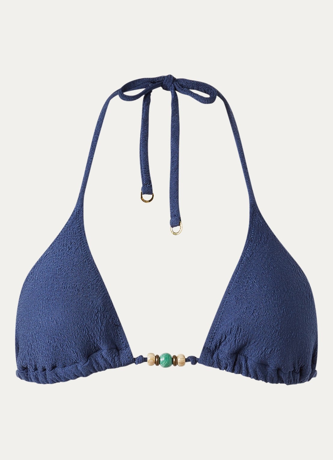 Banana Moon Jotrao triangel bikinitop met structuur - voorkant 3 donkerblauw