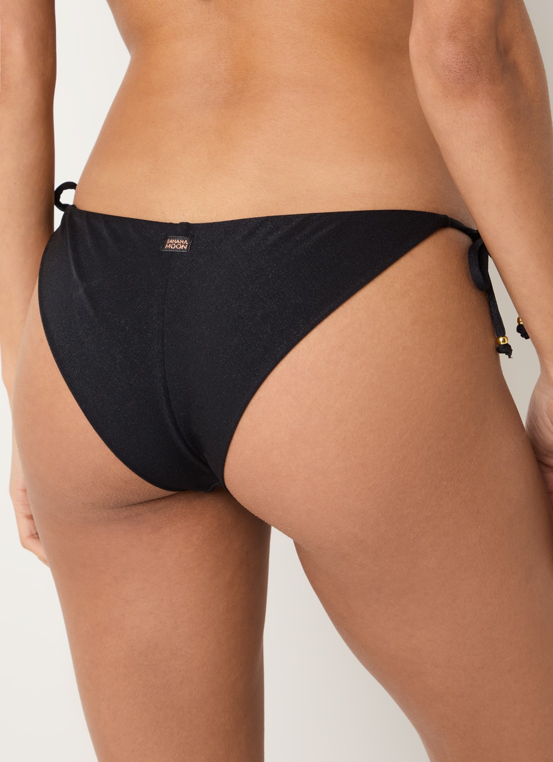 Banana Moon Lina Light brazilian bikinislip met geknoopt detail - achterkant 3 zwart
