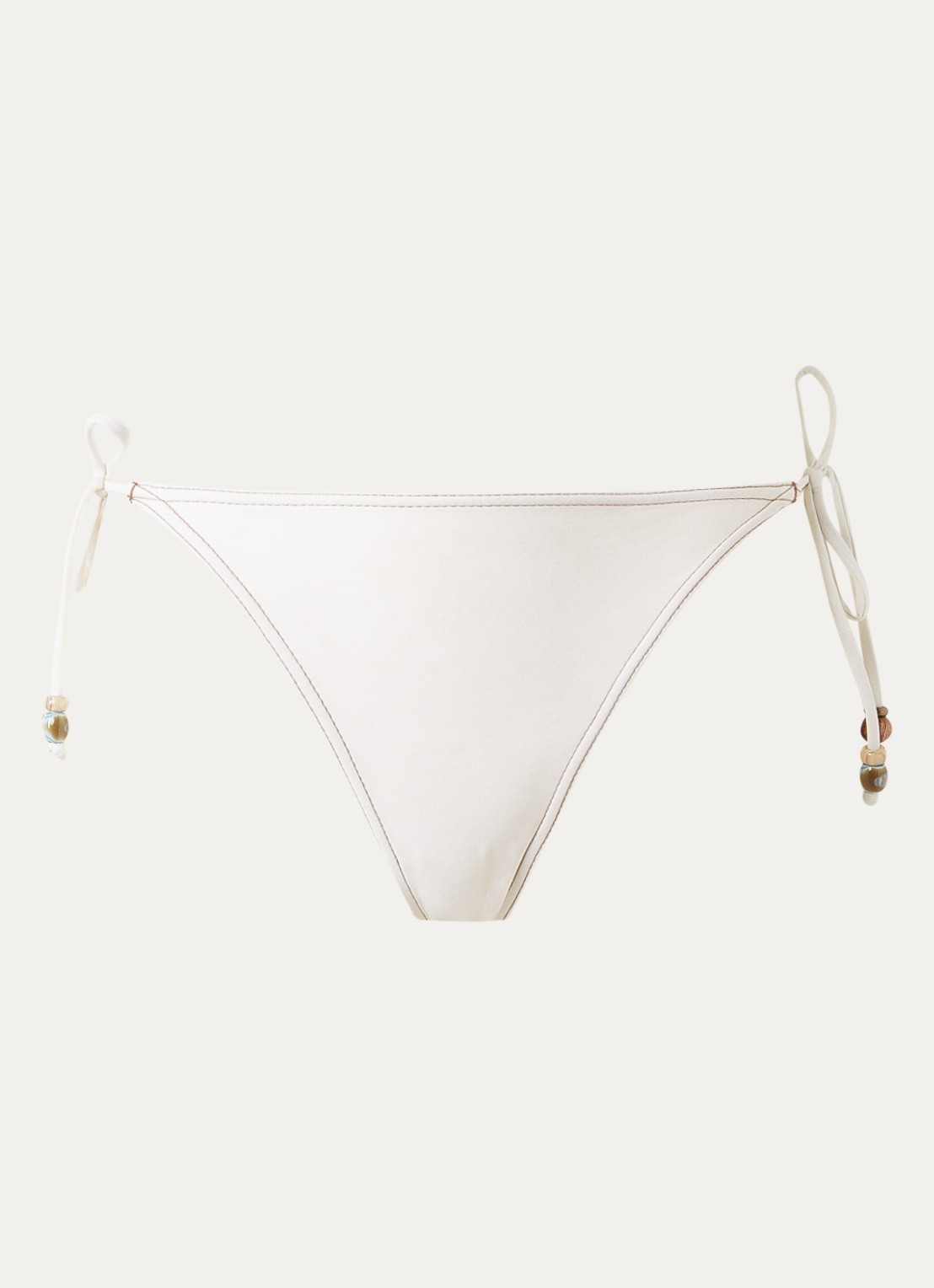 Banana Moon Massa Mustang bikinislip met kralendecoratie - voorkant beige