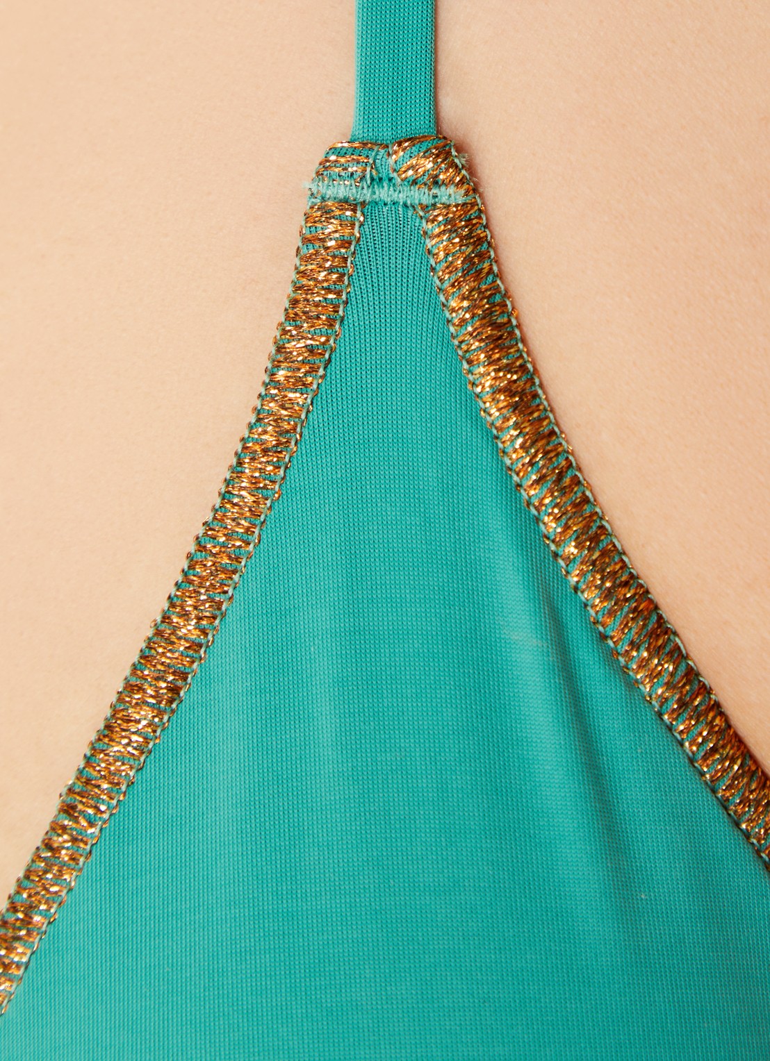 Banana Moon Mundo Flashsun triangel bikinitop met lurex - detail 4 zeegroen
