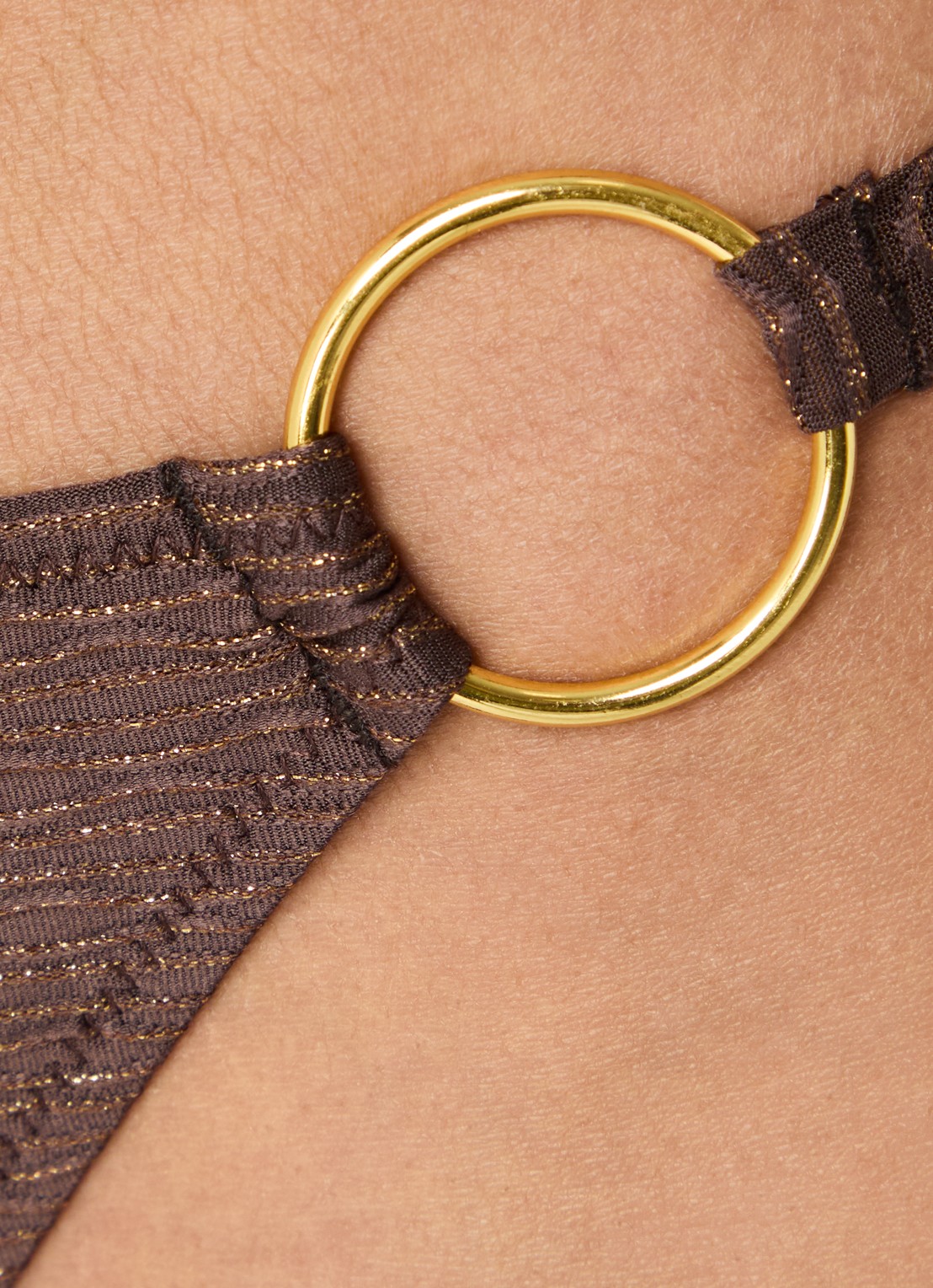 Banana Moon Takia Calicari bikinislip met lurex - detail 2 chocoladebruin