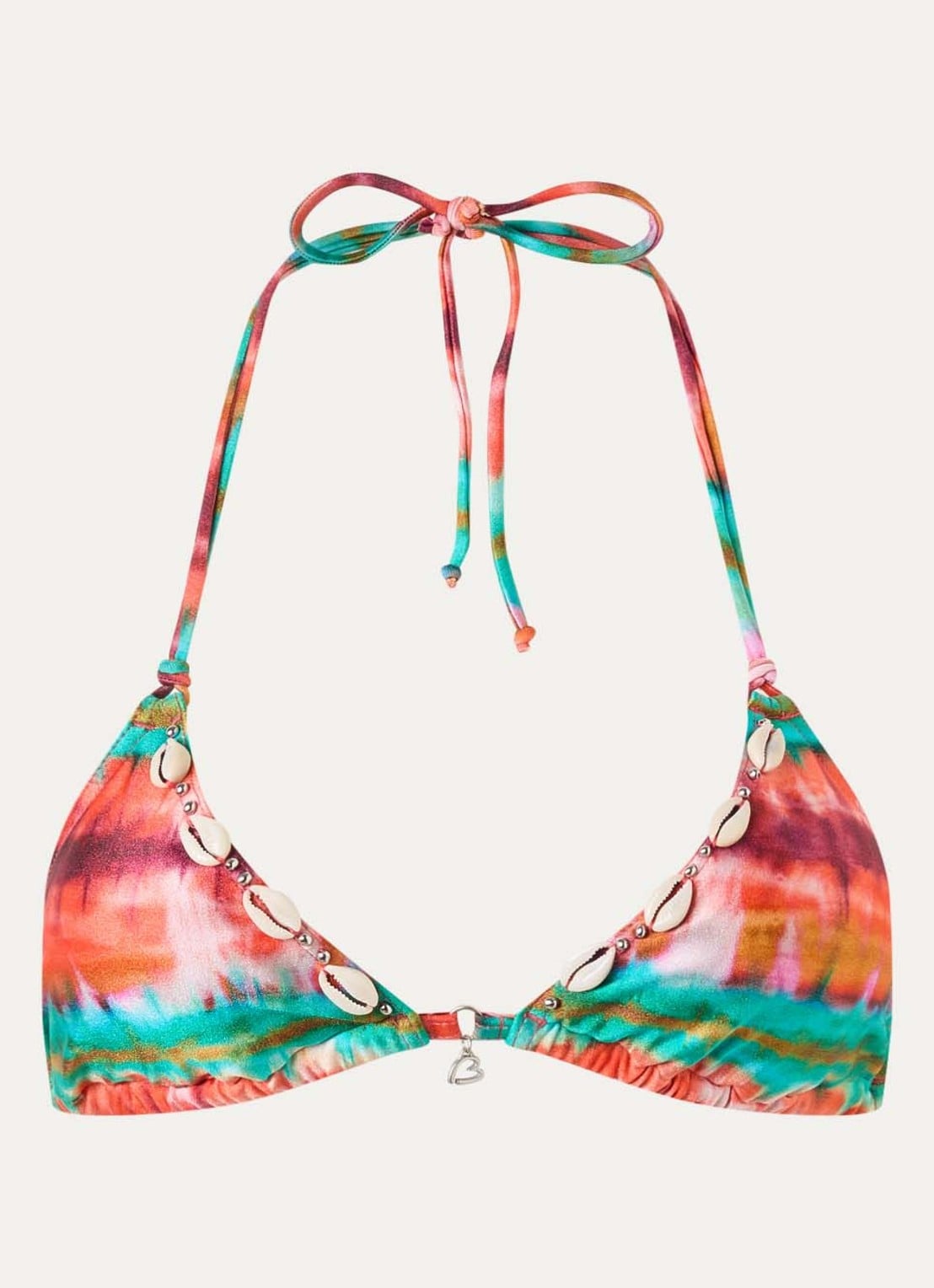 Banana Moon Yero triangel bikinitop met print - voorkant oranjerood