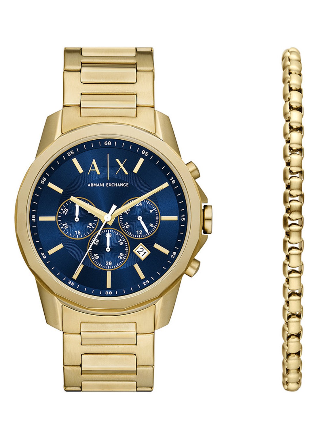 Banks horloge en armband set van 2 AX7151SET - voorkant goud