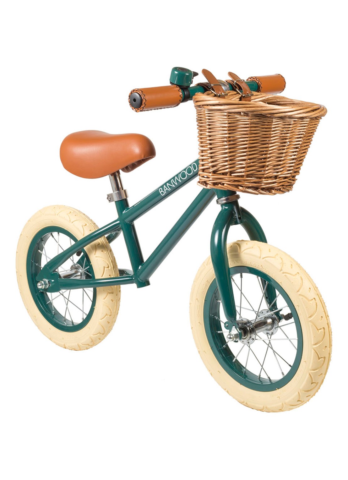 Banwood First Go kinderloopfiets - voorkant 2 donkergroen