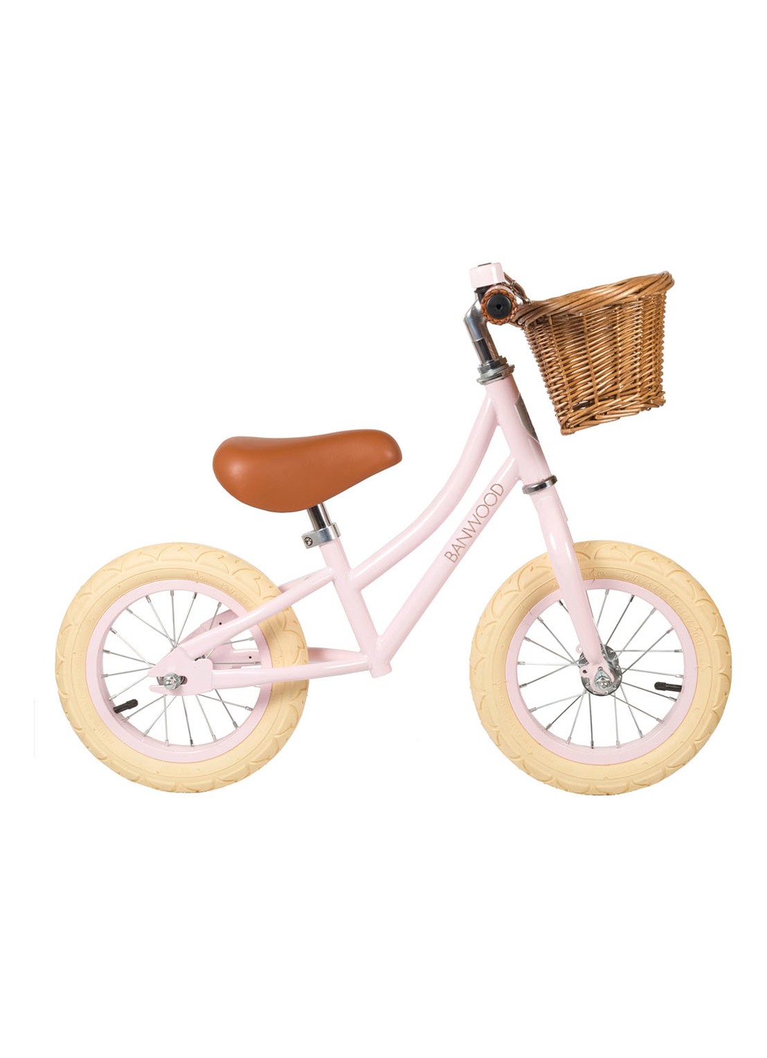 Banwood First go loopfiets - voorkant lichtroze