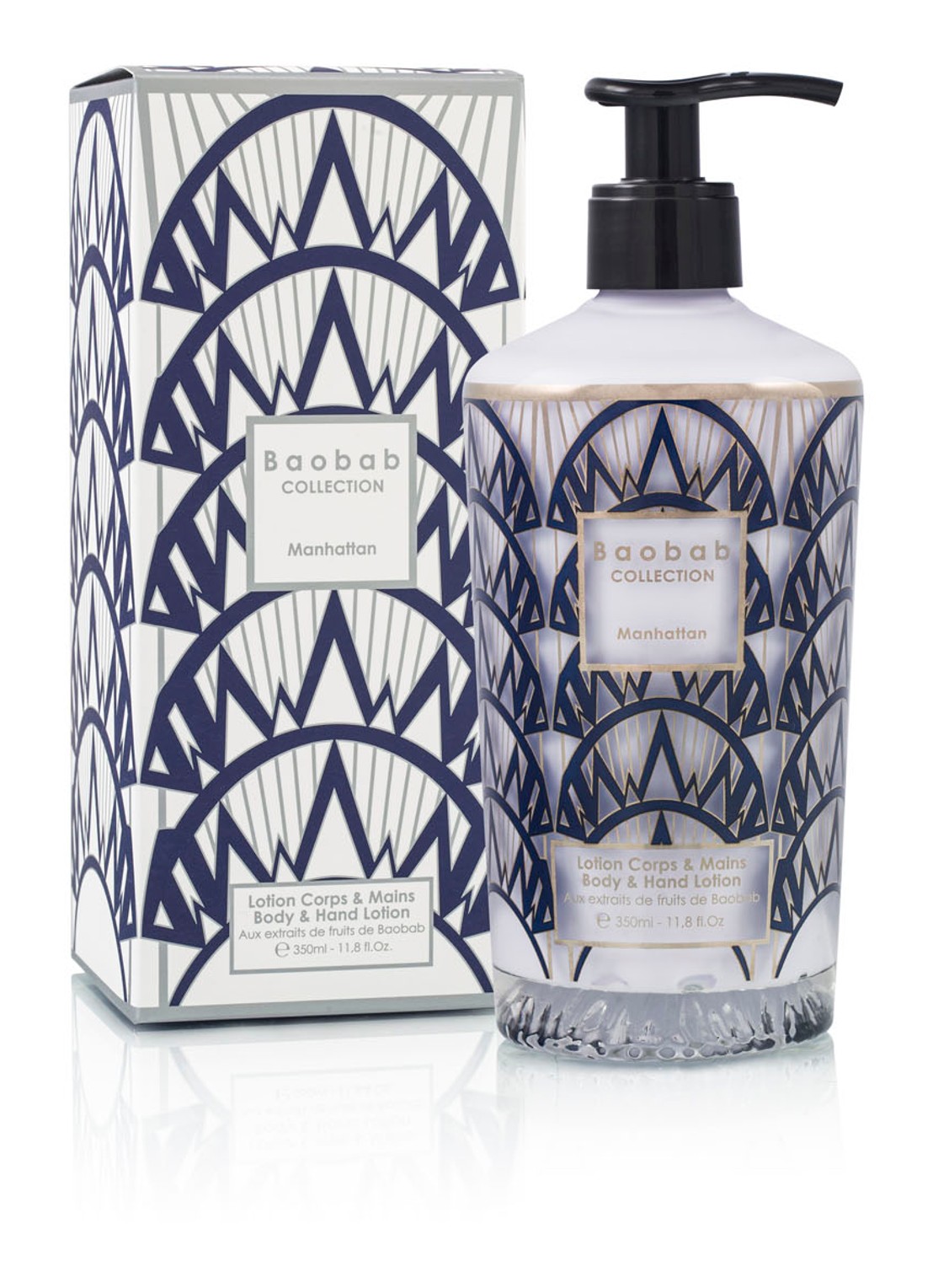 Baobab Collection Manhattan body- & handlotion 350 ml  - voorkant blauw