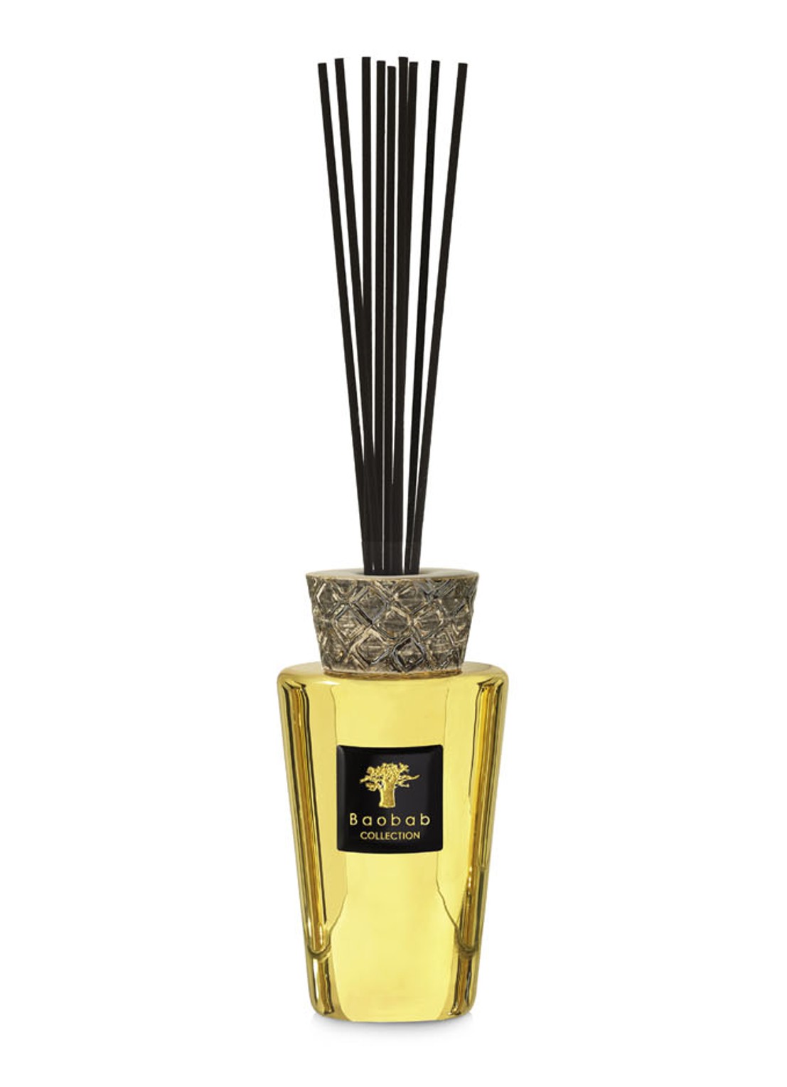 Baobab Collection Mini Totem Aurum geurstokjes 250 ml met navulling 500 ml - voorkant goud