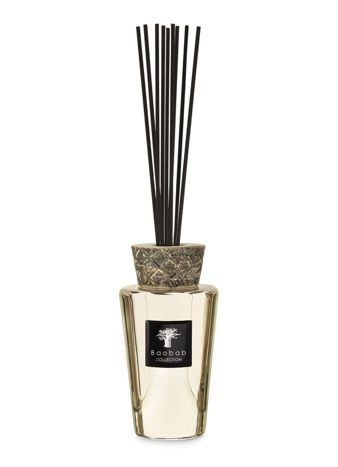 Baobab Collection Mini Totem Platinum geurstokjes 250 ml met navulling 500 ml - voorkant 2 zilver