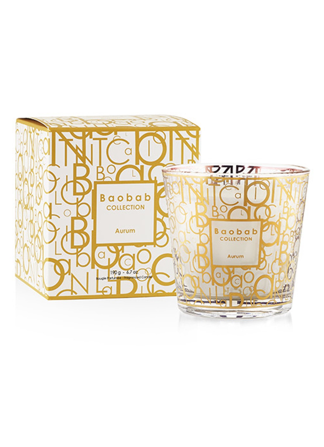 Baobab Collection My First Baobab Aurum geurkaars 190 gram - voorkant goud