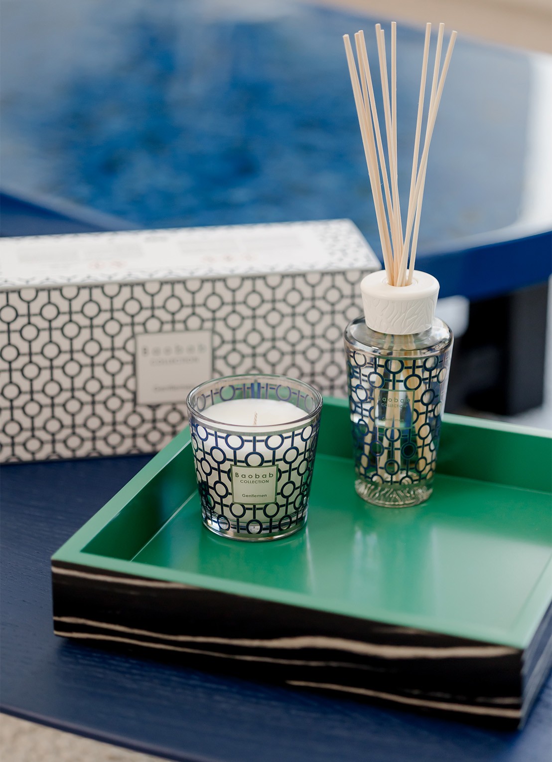 Baobab Collection My First Baobab Gentleman giftbox - huisparfum set - voorkant 2 blauw